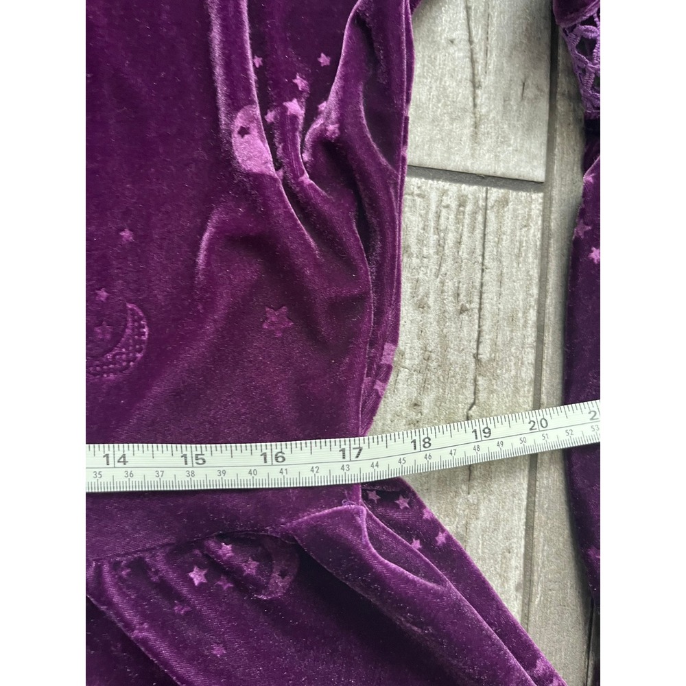 Spirit Halloween Celestial Coven Hooded Dress Women 1X Purple Bell Sleeve Witch - Picture 11 of 14